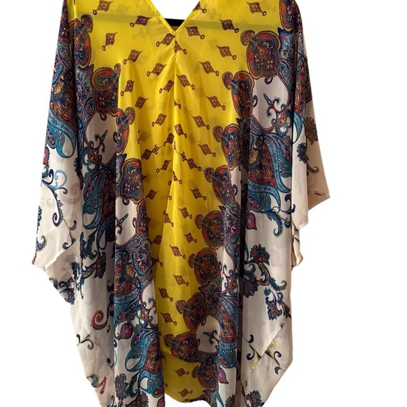 Dance & Marvel Yellow Kimono with Multicolor Patterns Sz.S - Picture 2 of 4